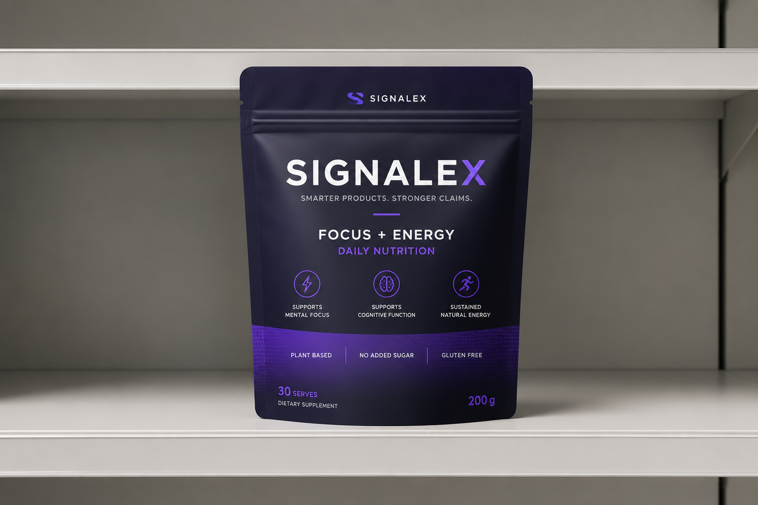 Signalex pack visual shown at eye level on a retail shelf